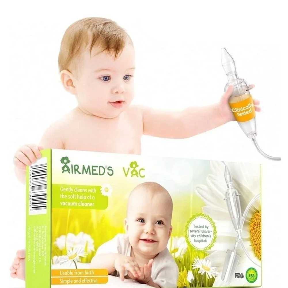 Airmed's Vac Nasal Aspirator Baby OS Clear New Clinically Tested BPA Free